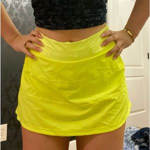 Cute Athletic Skort! Lululemon Pace Rival Mid Rise Skirt-Highlight Yellow-8 Long